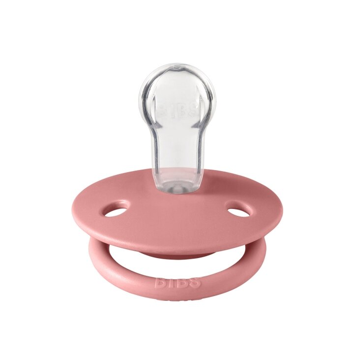 Соска пустушка BIBS De Lux Silicone Round (кругла) – Dusty Pink 0-36 міс. — Photo 3