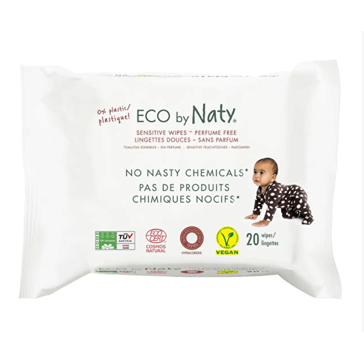 Органічні серветки Eco by Naty без запаху для подорожей, 20 шт. — Photo 3