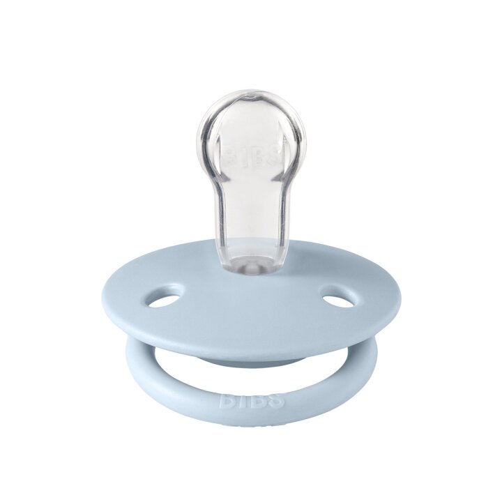 Соска пустушка BIBS De Lux Silicone Round (кругла) – Baby Blue 0-36 міс. — Photo 3