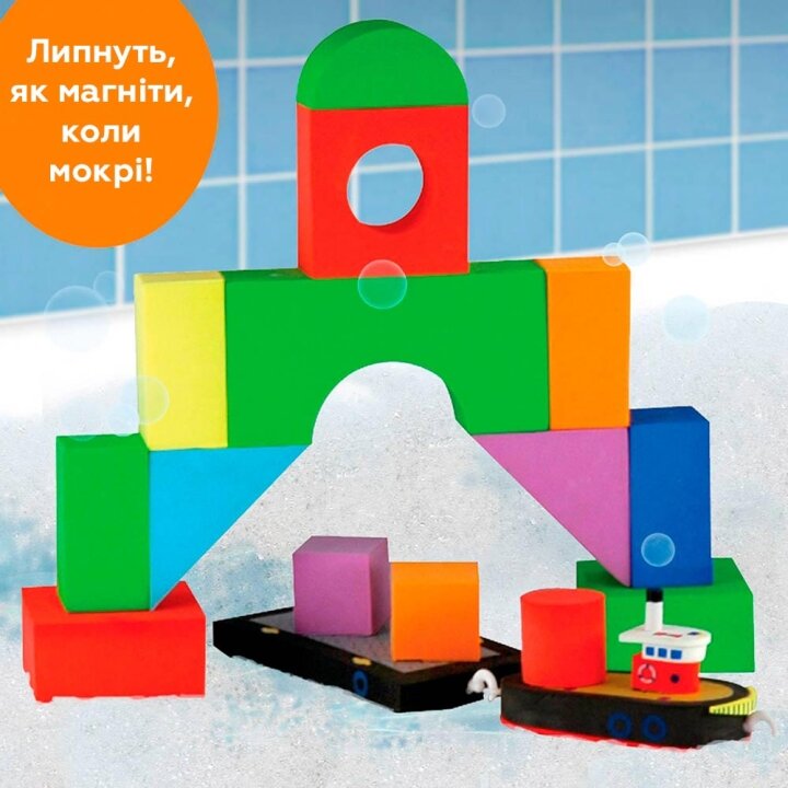 Плаваючі блоки для ванної Just Think Toys Буксир і баржа — Photo 6