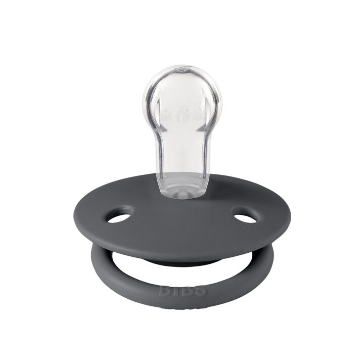 Соска пустушка BIBS De Lux Silicone Round (кругла) – Iron 0-36 міс. — Photo 4