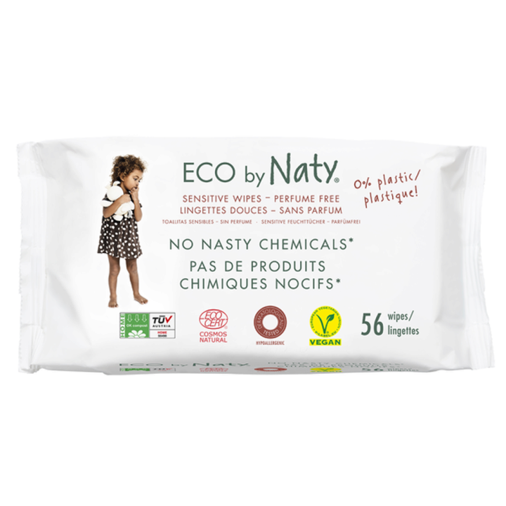 Дитячі вологі серветки ECO BY NATY Без запаху, 56 шт — Photo 2