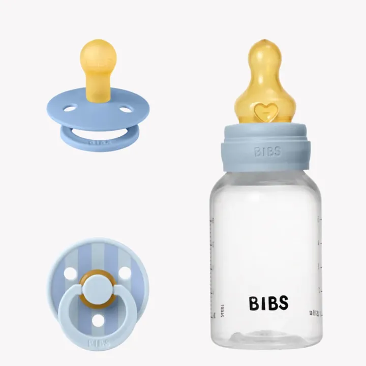 Подарунковий набір з пляшечки для годування та 2 сосок BIBS Gift Set Baby Sprinkle Baby Blue — Photo 4