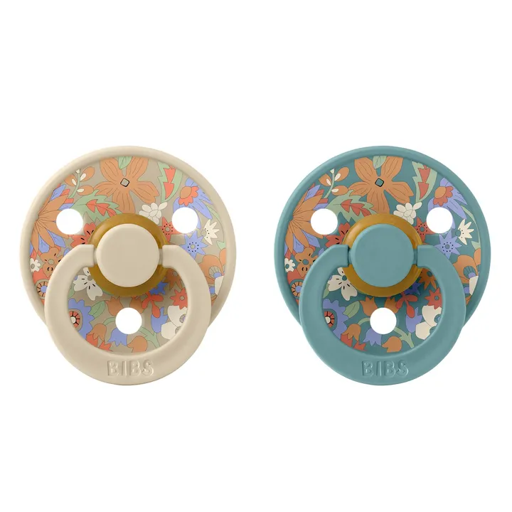 Пустушка BIBS x Liberty Colour Latex Round (кругла) June Blossom – Vanilla Hush Mix (2 в упаковці) 6-18 міс. — Photo 2