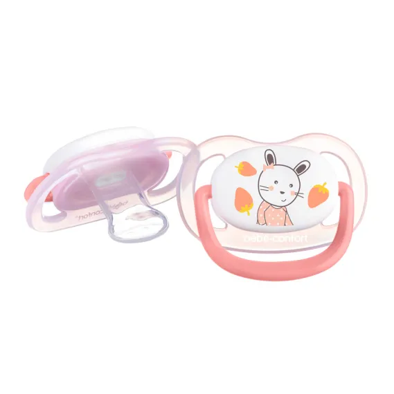 Пустушка силіконова BEBE CONFORT 2 шт PHYSIO AIR DUMMY GARDENER 0/6 рожева та жовта