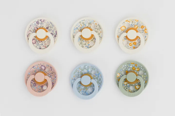 Пустушка BIBS x Liberty Colour Latex Round (кругла) – Eloise Dusty Blue / Ivory Mix (2 в упаковці) 6-18 міс. — Photo 11