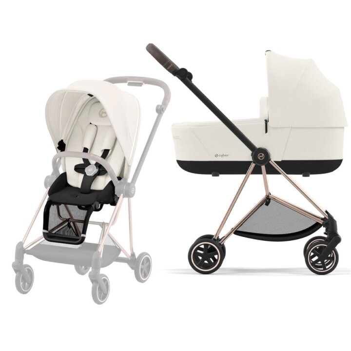 Коляска 2 в 1 Cybex Mios 4.0 Off White на шасі Rose Gold