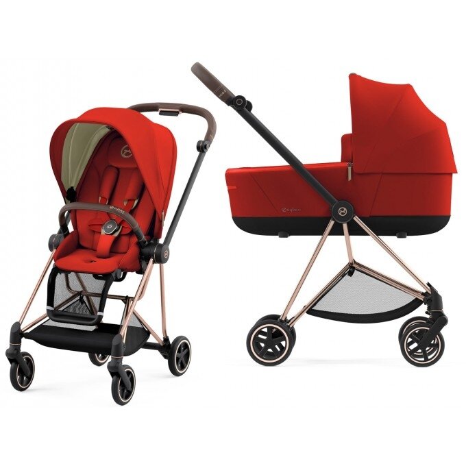 Коляска 2 в 1 Cybex Mios 4.0 Autumn Gold на шасі Rose Gold