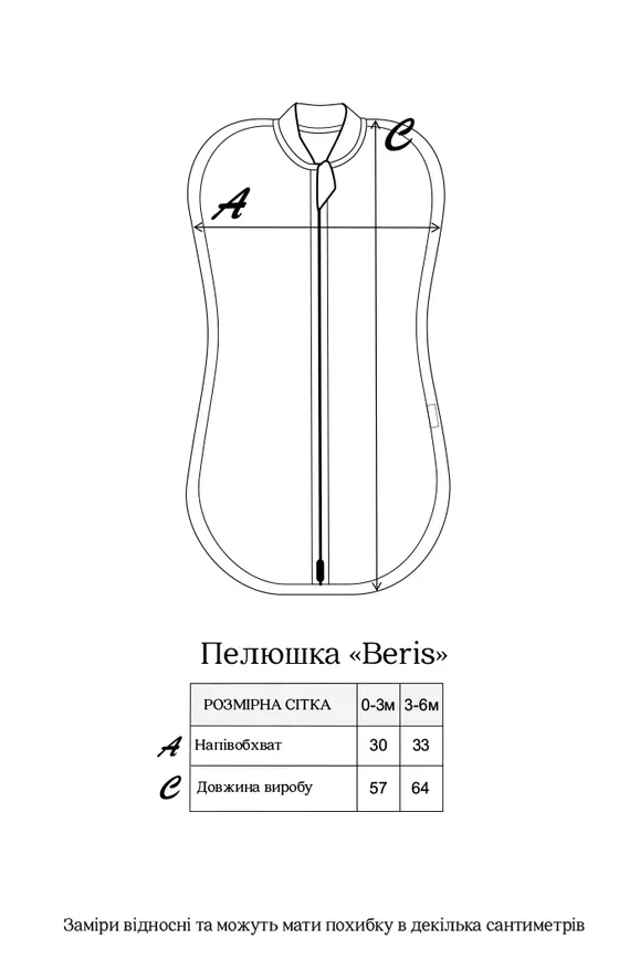 Утеплена євро пелюшка на блискавці "Beris", Голубка 0-3 міс. — Photo 9