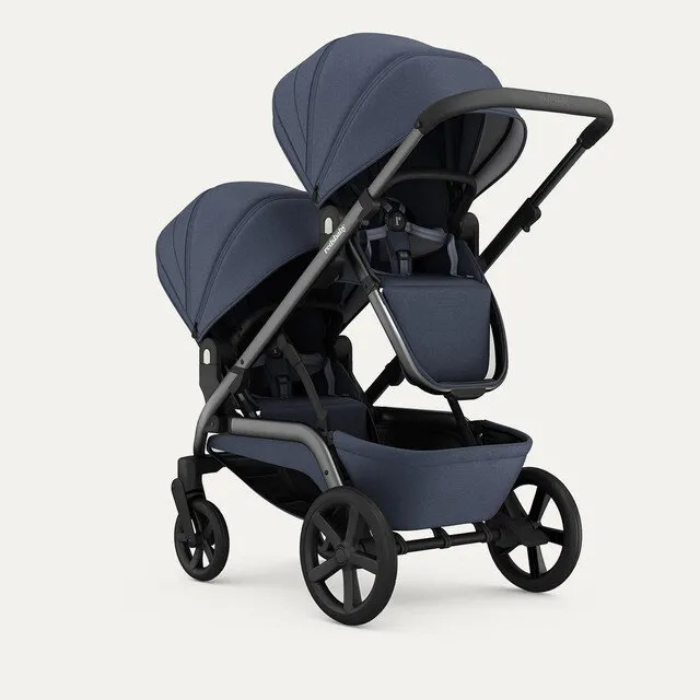 Дитячий візочок для двійні NUVO Pram Blue Slate — Photo 16