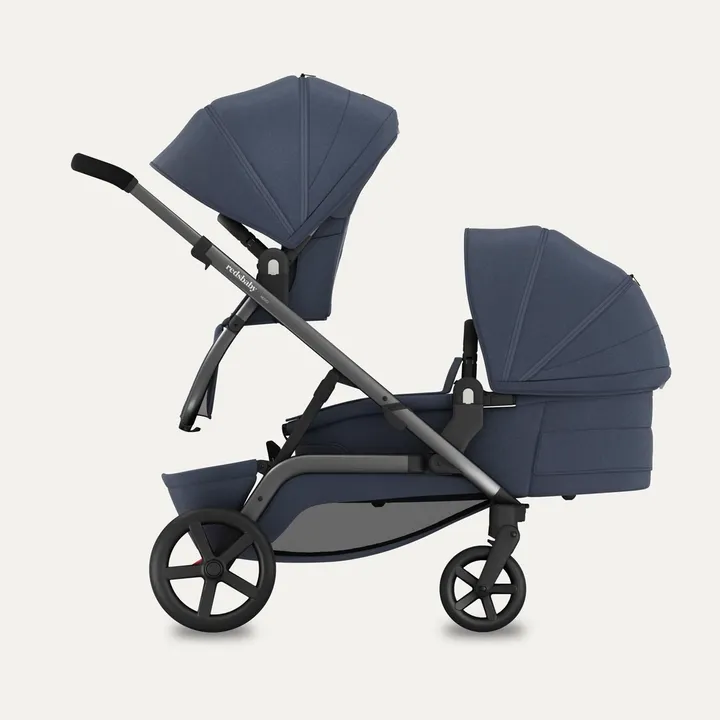 Дитячий візочок для двійні NUVO Pram Blue Slate — Photo 10