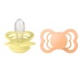 Соска пустушка BIBS Supreme Silicone Symmetrical (симетрична) – Sunshine/Peach Sunset (2 в упаковці) 0-6 міс.