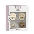 Соски пустушки BIBS Colour Latex Round (круглі) 4 PACK – Ivory/Sand/Vanilla/Dark Oak 6-18 міс. — Photo 1
