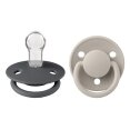 Соска пустушка BIBS De Lux Silicone Round (кругла) – Sand/Iron (2 в упаковці) 0-36 міс.