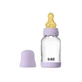 Скляна дитяча пляшечка BIBS Glass Boheme Baby Bottle Round Latex 1 pack 120 мл Slow Flow Violet Sky