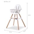 Стілець для годування Childhome Evolu 2 з бампером natural/white — Photo 16