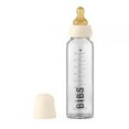 Скляна дитяча пляшечка BIBS Baby Glass Bottle повний комплект 225 мл – Ivory