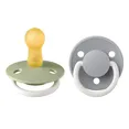 Соска пустушка BIBS De Lux Latex Round (кругла) – Sage GLOW/Cloud GLOW світиться в темряві (2 в упаковці) 6-18 міс.