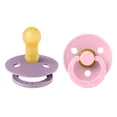Соска пустушка BIBS Colour Latex Round (кругла) – Lavender/Baby Pink (2 в упаковці) 0-6 міс.