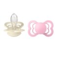 Соска пустушка BIBS Supreme Silicone Symmetrical (симетрична) – Ivory/Baby Pink (2 в упаковці) 0-6 міс.