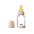 Скляна дитяча пляшечка BIBS Glass Boheme Baby Bottle Round Latex 1 pack 120 мл Slow Flow Blush