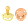 Соска пустушка BIBS De Lux Latex Round (кругла) – Sunshine/Peach Sunset (2 в упаковці) 0-6 міс.