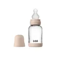 Скляна дитяча пляшечка BIBS Glass Baby Bottle Round Silicone 1 pack 120 мл Slow Flow Blush