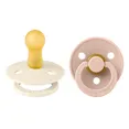 Соска пустушка BIBS Colour Latex Round (кругла) – Ivory/Blush (2 в упаковці) 0-6 міс.