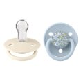 Пустушка BIBS x Liberty De Lux Silicone Round (кругла) Onesize – Eloise Baby Blue / Ivory Mix (2 в упаковці) 0-36 міс.