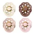 Соски пустушки BIBS Boheme Latex Round (круглі) 4 PACK – Ivory/Blush/Woodchuck/Blossom 0-6 міс.