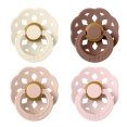 Соски пустушки BIBS Boheme Latex Round (круглі) 4 PACK – Ivory/Blush/Woodchuck/Blossom 0-6 міс.