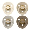 Соски пустушки BIBS Colour Latex Round (круглі) 4 PACK – Ivory/Sand/Vanilla/Dark Oak 6-18 міс.