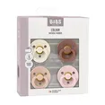 Соски пустушки BIBS Colour Latex Round (круглі) 4 PACK – Ivory/Blush/Woodchuck/Blossom 6-18 міс. — Photo 1