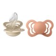 Соска пустушка BIBS Couture Silicone Anatomical (анатомічна) – Vanilla/Peach (2 в упаковці) 6міс.+