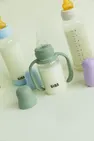 Скляна дитяча пляшечка BIBS Glass Baby Bottle Round Silicone 1 pack 240 мл Medium Flow (середній потік) Baby Blue — Photo 3