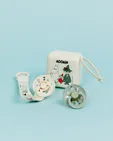 Подарунковий набір пустушки та тримач для соски Bibs x Moomins Colour Pacifier & Loop Clip Gift Set Latex – Ivory/Sage — Photo 4