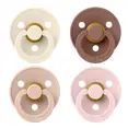 Соски пустушки BIBS Colour Latex Round (круглі) 4 PACK – Ivory/Blush/Woodchuck/Blossom 6-18 міс.