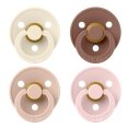 Соски пустушки BIBS Colour Latex Round (круглі) 4 PACK – Ivory/Blush/Woodchuck/Blossom 0-6 міс.