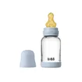 Скляна дитяча пляшечка BIBS Glass Baby Bottle Round Latex 1 pack 120 мл Slow Flow Baby Blue