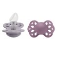 Соска пустушка BIBS Infinity Silicone Anatomical (анатомічна) – Fossil Grey/Mauve (2 в упаковці) 6-18 міс.