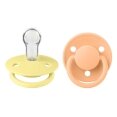 Соска пустушка BIBS De Lux Silicone Round (кругла) – Sunshine / Peach Sunset (2 в упаковці) 0-36 міс.