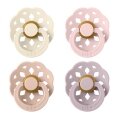 Соски пустушки BIBS Boheme Latex Round (круглі) 4 PACK – Ivory/Blush/Blossom/Dusky Lilac 0-6 міс.