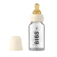 Скляна дитяча пляшечка BIBS Baby Glass Bottle повний комплект 110 мл - Ivory