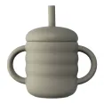 Силіконовий поїльник з трубочкою, ручками та кришкою з носиком - Barrel Green Tea