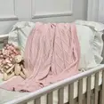 Плед в'язаний Ромб/Коса персик